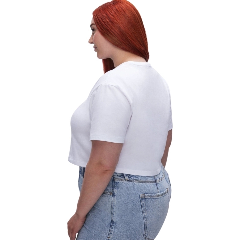Good American The Cotton Cropped Tee In White•Size 4•NWT! - Picture 6 of 7